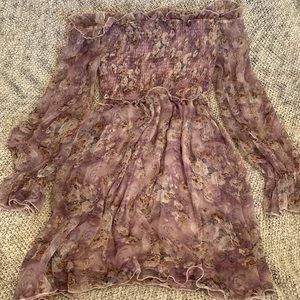 Missguided off the shoulder long sleeve dress